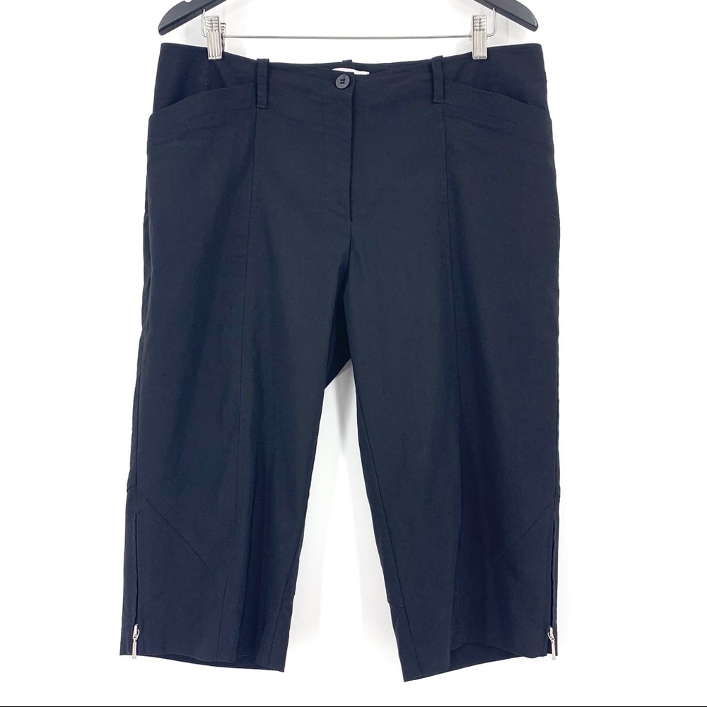 Cracked Wheat Black Knee Length Shorts with Zippered Bottoms, 14